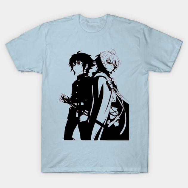 Owari no Seraph Yuu and Mika T-Shirt by OtakuPapercraft